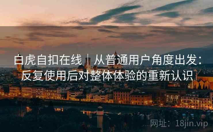 白虎自扣在线｜从普通用户角度出发：反复使用后对整体体验的重新认识