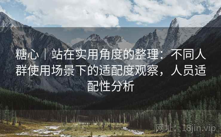 糖心｜站在实用角度的整理：不同人群使用场景下的适配度观察，人员适配性分析