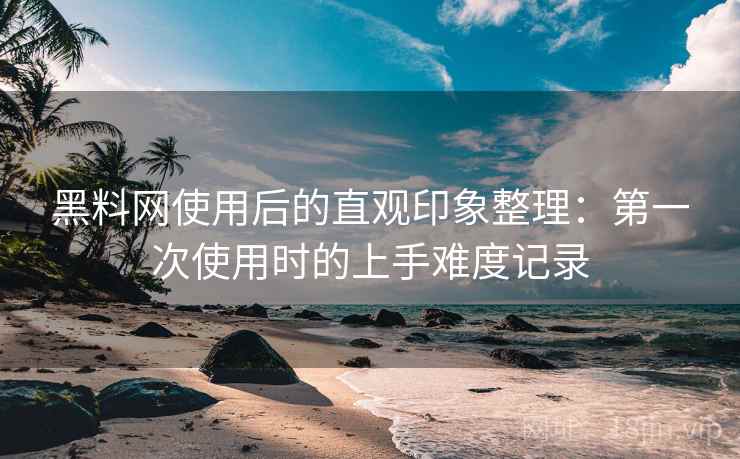 黑料网使用后的直观印象整理:第一次使用时的上手难度记录