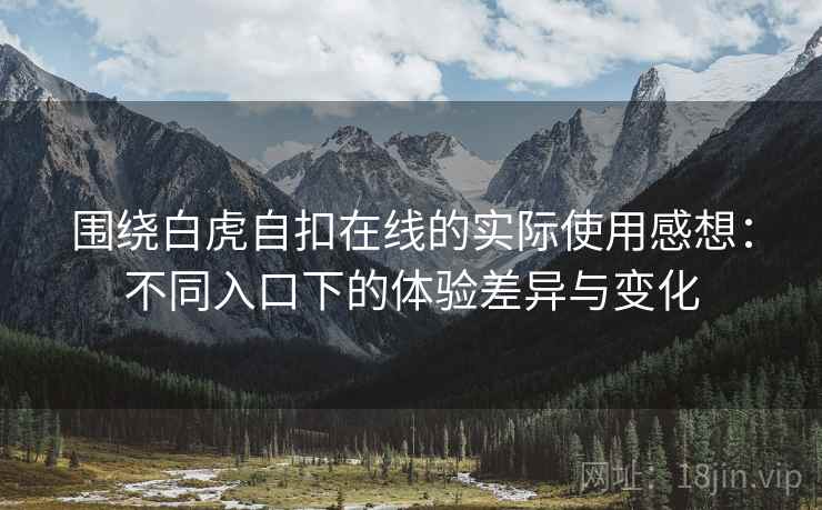 围绕白虎自扣在线的实际使用感想：不同入口下的体验差异与变化  第1张