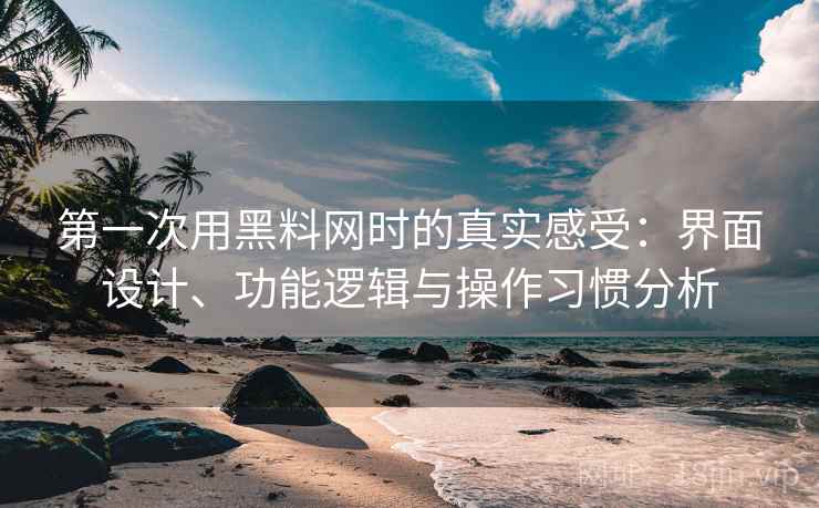 第一次用黑料网时的真实感受：界面设计、功能逻辑与操作习惯分析  第2张