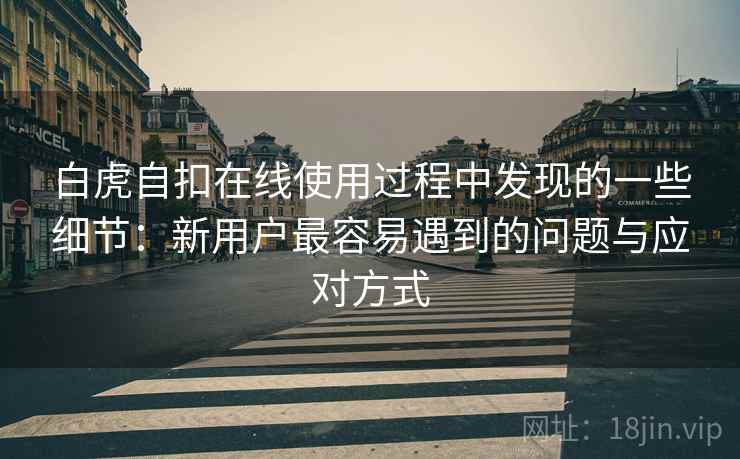 白虎自扣在线使用过程中发现的一些细节:新用户最容易遇到的问题与应对方式