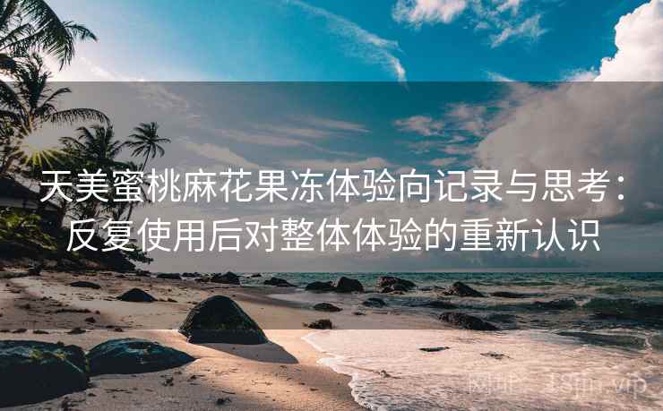天美蜜桃麻花果冻体验向记录与思考：反复使用后对整体体验的重新认识